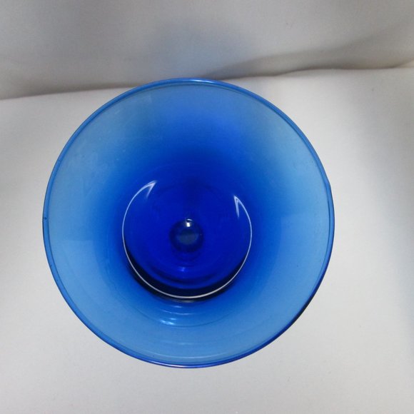 Cobalt Blue bell shaped tall wine spirits glass 8 inches Hand Made NEW - Picture 7 of 13